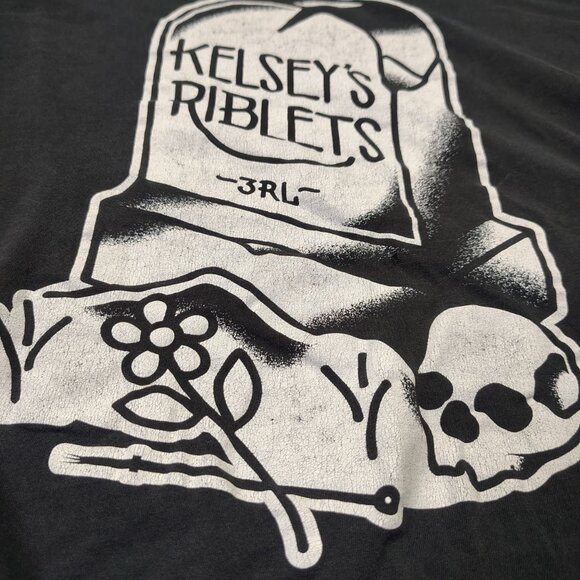 Kelsey Riblets 3RL T-Shirt Womens Gravestone Tattoos Black White - Picture 8 of 10